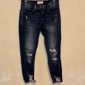 BKE Midnight Blue Ripped Skinny Jeans